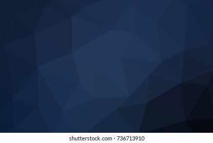 DARK BLUE vector polygonal illustration, which consist of triangles. Triangular pattern for your business design. Geometric background in Origami style with gradient. 