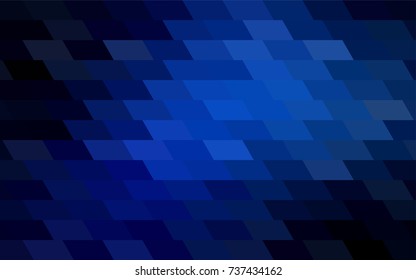 Dark BLUE vector polygonal illustration, which consist of rectangles. Rectangular pattern for your business design. Geometric background in Origami style with gradient. 
