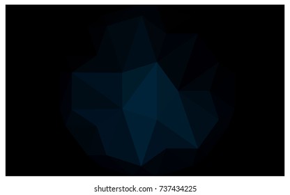 DARK BLUE vector polygonal illustration, which consist of triangles with a gemstone in center. Triangular design of a huge diamond for your business. Creative geometric background of gems.
