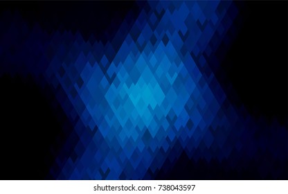 Dark BLUE vector polygonal illustration, which consist of rectangles. Rectangular pattern for your business design. Geometric background in Origami style with gradient. 