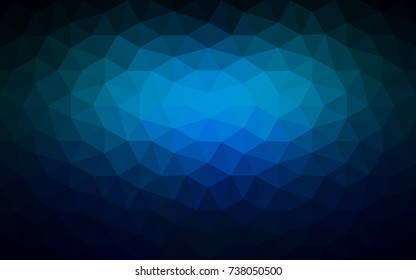 DARK BLUE vector polygonal illustration, which consist of triangles. Triangular pattern for your business design. Geometric background in Origami style with gradient. 
