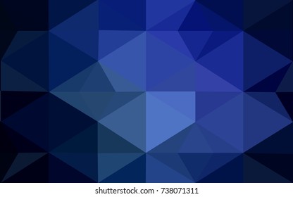 DARK BLUE vector polygonal illustration, which consist of triangles. Triangular pattern for your business design. Geometric background in Origami style with gradient. 
