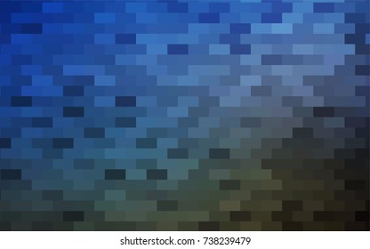 Dark BLUE vector polygonal illustration consisting of rectangles. Rectangular design for your business. Creative geometric background in origami style with gradient.
