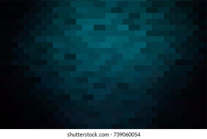 Dark BLUE vector polygonal illustration consisting of rectangles. Rectangular design for your business. Creative geometric background in origami style with gradient.