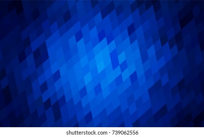 Dark BLUE vector polygonal illustration consisting of rectangles. Rectangular design for your business. Creative geometric background in origami style with gradient.
