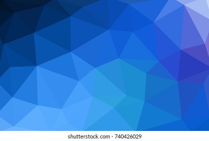 DARK BLUE vector polygonal illustration, which consist of triangles. Triangular pattern for your business design. Geometric background in Origami style with gradient. 