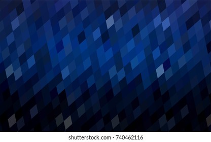 Dark BLUE vector polygonal illustration consisting of rectangles. Rectangular design for your business. Creative geometric background in origami style with gradient.