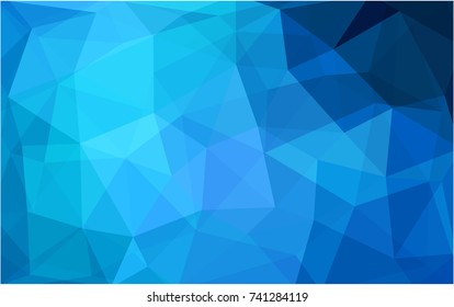 DARK BLUE vector polygonal illustration, which consist of triangles. Triangular pattern for your business design. Geometric background in Origami style with gradient. 