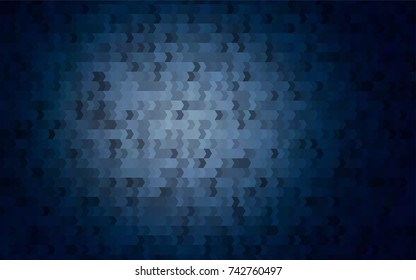 Dark BLUE vector polygonal illustration, which consist of rectangles. Rectangular pattern for your business design. Geometric background in Origami style with gradient. 