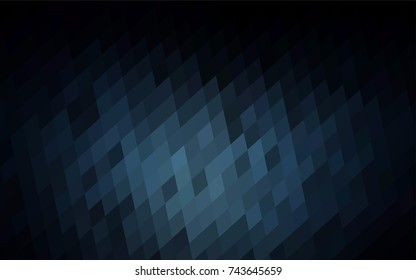 Dark BLUE vector polygonal illustration, which consist of rectangles. Rectangular pattern for your business design. Geometric background in Origami style with gradient. 