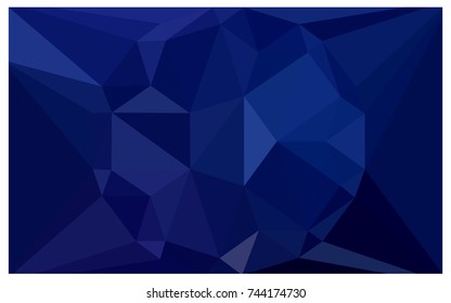 DARK BLUE vector polygonal illustration, which consist of triangles with a gemstone in center. Triangular design of a huge diamond for your business. Creative geometric background of gems.
