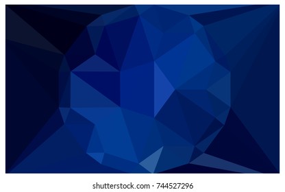 DARK BLUE vector polygonal illustration, which consist of triangles with a gemstone in center. Triangular design of a huge diamond for your business. Creative geometric background of gems.
