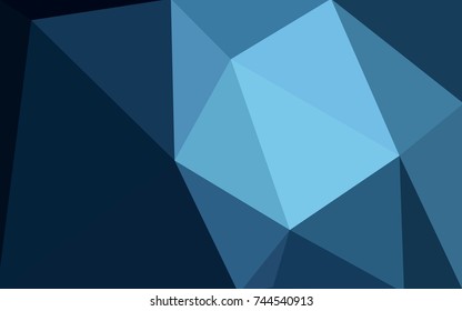 DARK BLUE vector polygonal illustration, which consist of triangles. Triangular pattern for your business design. Geometric background in Origami style with gradient. 