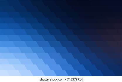 Dark BLUE vector polygonal illustration consisting of rectangles. Rectangular design for your business. Creative geometric background in origami style with gradient.