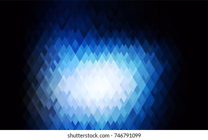 Dark BLUE vector polygonal illustration consisting of rectangles. Rectangular design for your business. Creative geometric background in origami style with gradient.