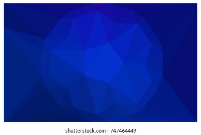 DARK BLUE vector polygonal illustration, which consist of triangles with a gemstone in center. Triangular design of a huge diamond for your business. Creative geometric background of gems.