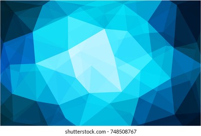 DARK BLUE vector polygonal illustration, which consist of triangles. Triangular design for your business. Creative geometric background in Origami style with gradient