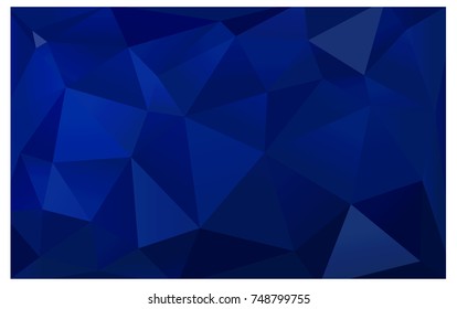 DARK BLUE vector polygonal illustration, which consist of triangles. Triangular design for your business. Creative geometric background in Origami style with gradient