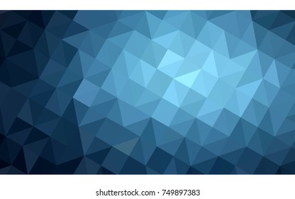 DARK BLUE vector polygonal illustration, which consist of triangles. Triangular pattern for your business design. Geometric background in Origami style with gradient. 