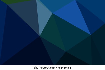 DARK BLUE vector polygonal illustration, which consist of triangles. Triangular pattern for your business design. Geometric background in Origami style with gradient. 