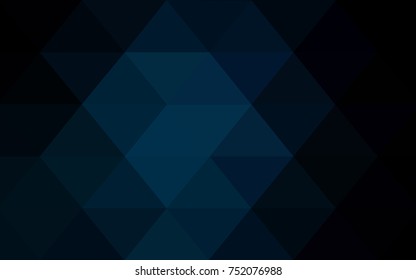 DARK BLUE vector polygonal illustration, which consist of triangles. Triangular pattern for your business design. Geometric background in Origami style with gradient. 