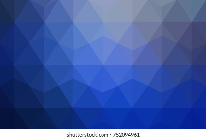 DARK BLUE vector polygonal illustration, which consist of triangles. Triangular pattern for your business design. Geometric background in Origami style with gradient. 