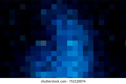 Dark BLUE vector polygonal illustration consisting of rectangles. Rectangular design for your business. Creative geometric background in origami style with gradient.
