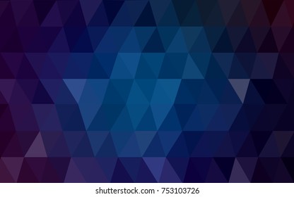 DARK BLUE vector polygonal illustration, which consist of triangles. Triangular design for your business. Creative geometric background in Origami style with gradient