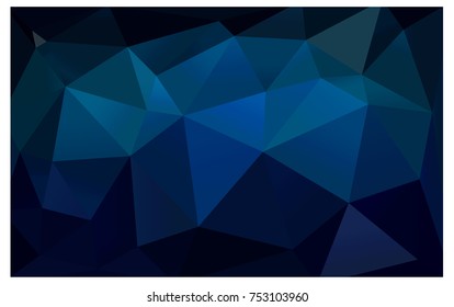 DARK BLUE vector polygonal illustration, which consist of triangles. Triangular design for your business. Creative geometric background in Origami style with gradient