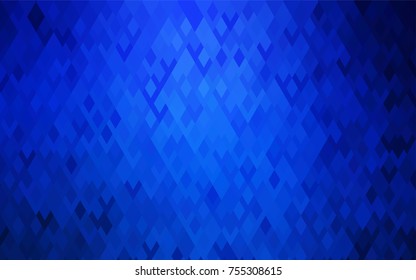 Dark BLUE vector polygonal illustration consisting of rectangles. Rectangular design for your business. Creative geometric background in origami style with gradient.