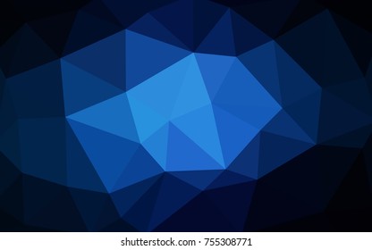 DARK BLUE vector polygonal illustration, which consist of triangles. Triangular design for your business. Creative geometric background in Origami style with gradient