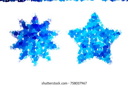 Dark BLUE vector polygonal illustration consisting of rectangles. Rectangular design for your business. Creative geometric background in origami style with gradient.