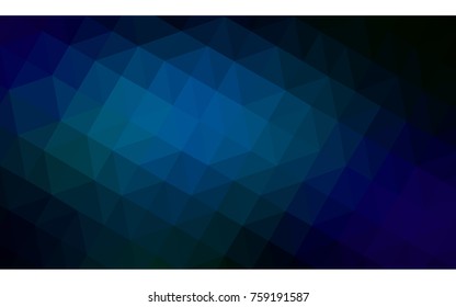 DARK BLUE vector polygonal illustration, which consist of triangles. Triangular design for your business. Creative geometric background in Origami style with gradient