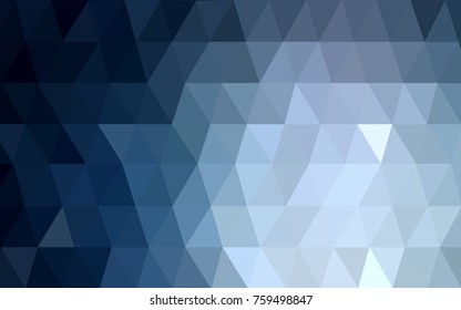 DARK BLUE vector polygonal illustration, which consist of triangles. Triangular design for your business. Creative geometric background in Origami style with gradient