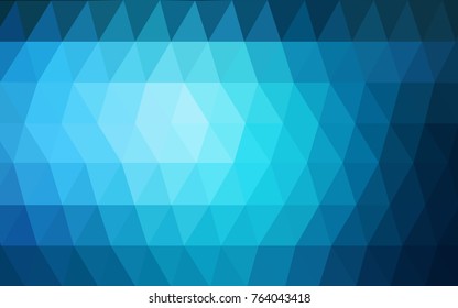 DARK BLUE vector polygonal illustration, which consist of triangles. Triangular pattern for your business design. Geometric background in Origami style with gradient. 