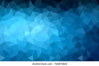 DARK BLUE vector polygonal illustration, which consist of triangles. Triangular design for your business. Creative geometric background in Origami style with gradient