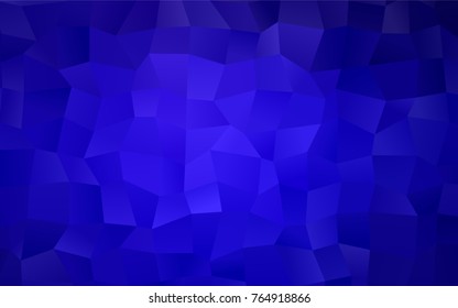 Dark BLUE vector polygonal illustration, which consist of rectangles. Rectangular pattern for your business design. Geometric background in Origami style with gradient. 