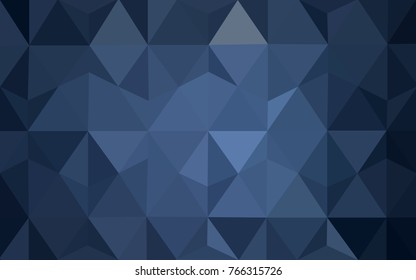 DARK BLUE vector polygonal illustration, which consist of triangles. Triangular pattern for your business design. Geometric background in Origami style with gradient. 