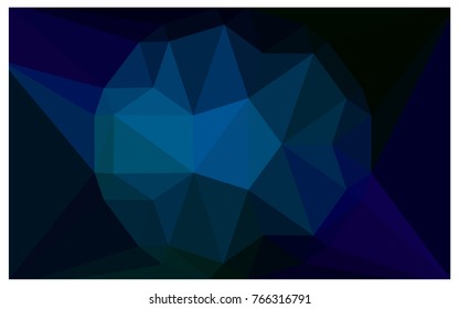 DARK BLUE vector polygonal illustration, which consist of triangles with a gemstone in center. Triangular design of a huge diamond for your business. Creative geometric background of gems.