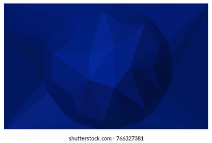DARK BLUE vector polygonal illustration, which consist of triangles with a gemstone in center. Triangular design of a huge diamond for your business. Creative geometric background of gems.