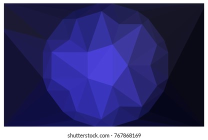 DARK BLUE vector polygonal illustration, which consist of triangles with a gemstone in center. Triangular design of a huge diamond for your business. Creative geometric background of gems.