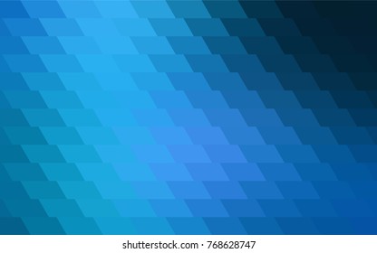 Dark BLUE vector polygonal illustration consisting of rectangles. Rectangular design for your business. Creative geometric background in origami style with gradient.