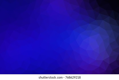 DARK BLUE vector polygonal illustration, which consist of triangles. Triangular design for your business. Creative geometric background in Origami style with gradient