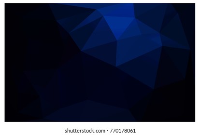 DARK BLUE vector polygonal illustration, which consist of triangles. Triangular pattern for your business design. Geometric background in Origami style with gradient. 