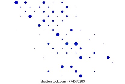 Dark BLUE vector polygonal illustration, which consist of hexagons. Hexagonal design for your business. Creative geometric background in Origami style with gradient