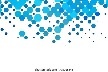 Dark BLUE vector polygonal illustration, which consist of hexagons. Hexagonal pattern for your business design. Geometric background in Origami style with gradient. 