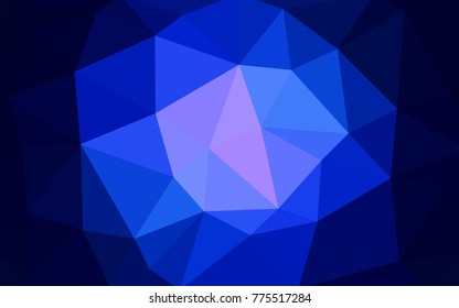 DARK BLUE vector polygonal illustration, which consist of triangles. Triangular design for your business. Creative geometric background in Origami style with gradient