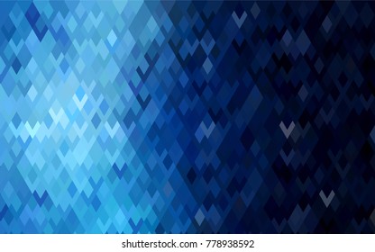 Dark BLUE vector polygonal illustration consisting of rectangles. Rectangular design for your business. Creative geometric background in origami style with gradient.