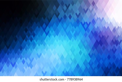 Dark BLUE vector polygonal illustration, which consist of rectangles. Rectangular pattern for your business design. Geometric background in Origami style with gradient. 