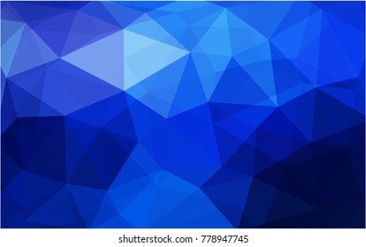 DARK BLUE vector polygonal illustration, which consist of triangles. Triangular pattern for your business design. Geometric background in Origami style with gradient. 